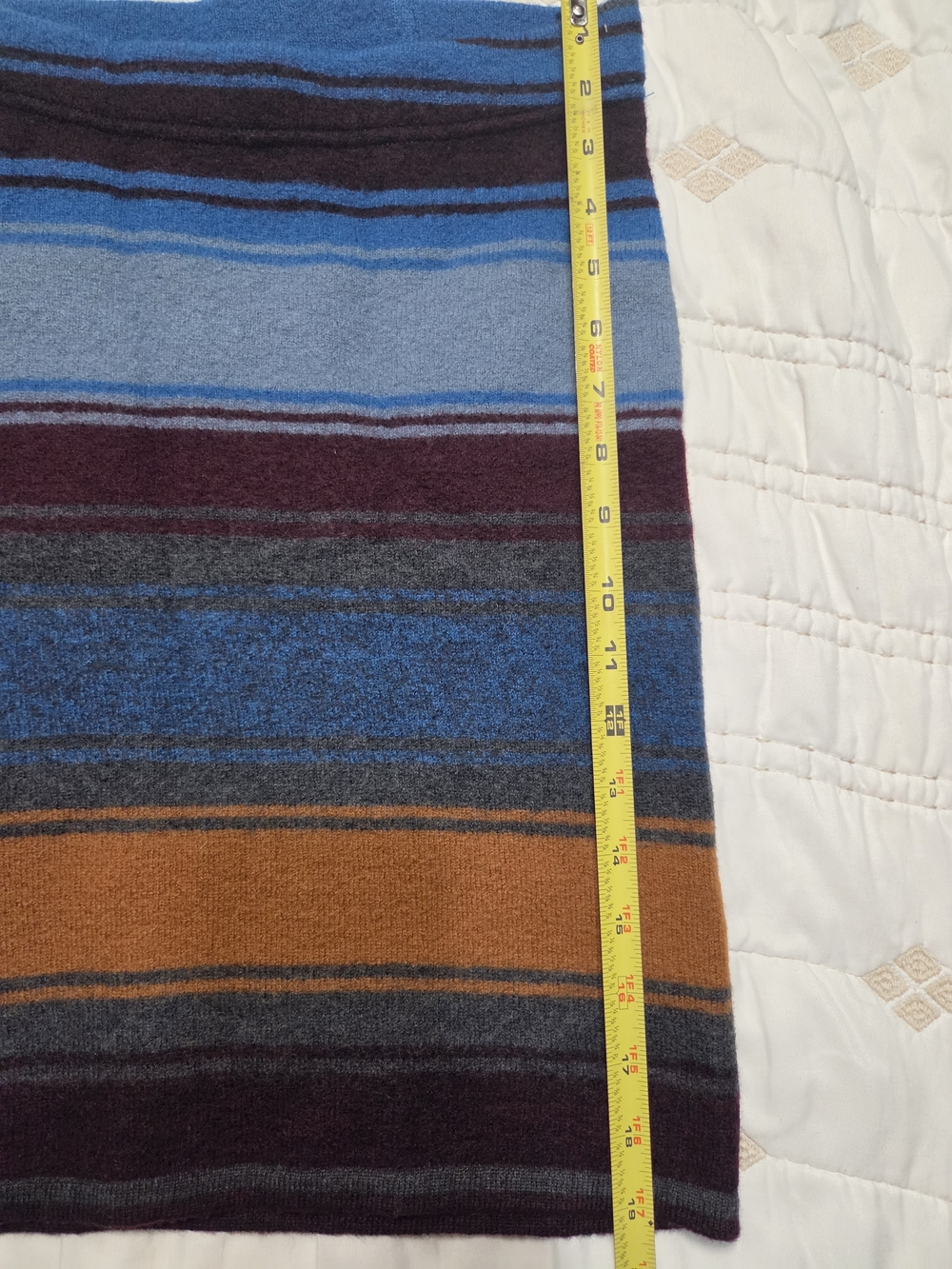 Toad&Co Striped Blue, Brown & Maroon Knit Pencil Skirt Size XS - Picture 4 of 5